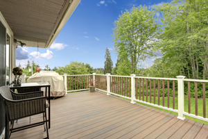 Backyard deck installation in Aurora